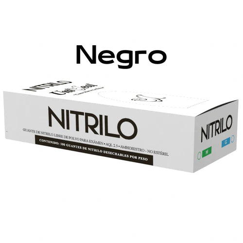 Guante Nitrilo Negro 100pz Uniseal