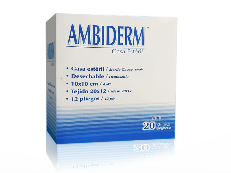 GASAS ESTERILES AMBIDERM 20 SOBRES C/5 PIEZAS