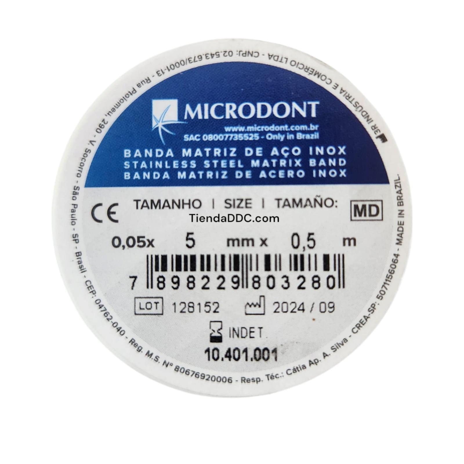 Banda Matriz Microdont Dental rollo metalica