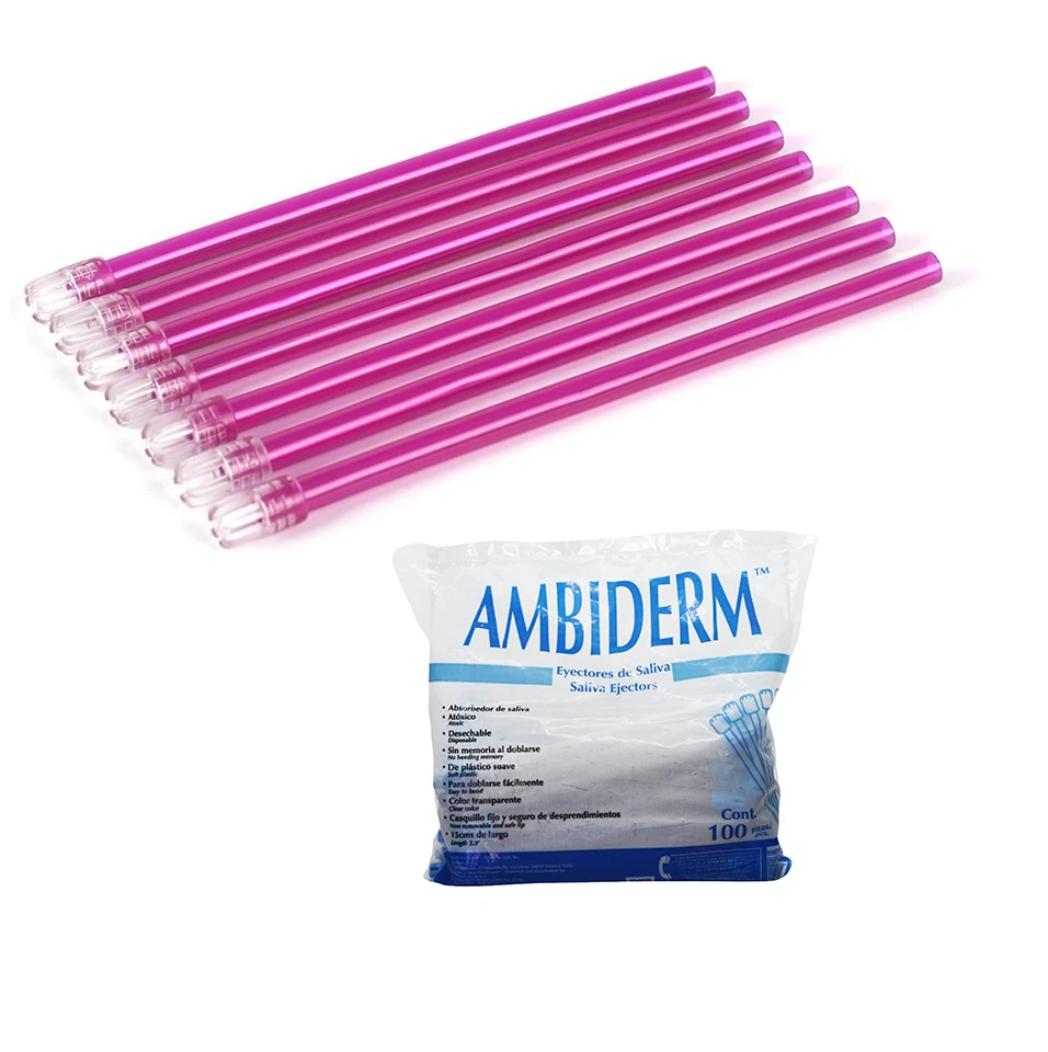 Tienda DDC - Deposito Dental Cadereyta - EYECTORES DE SALIVA ambiderm de colores | TiendaDDC.com