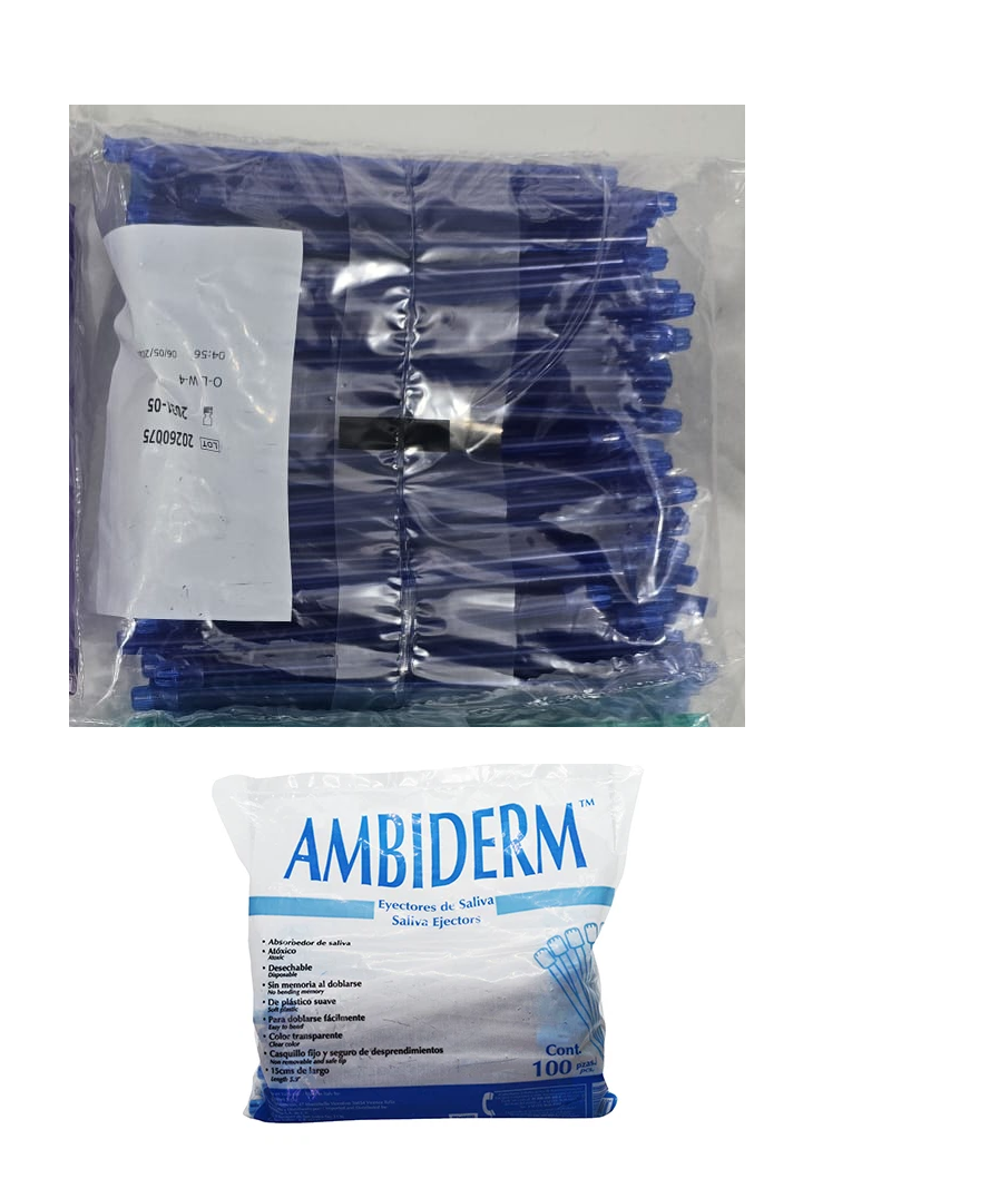 Tienda DDC - Deposito Dental Cadereyta - EYECTORES DE SALIVA ambiderm de colores | TiendaDDC.com