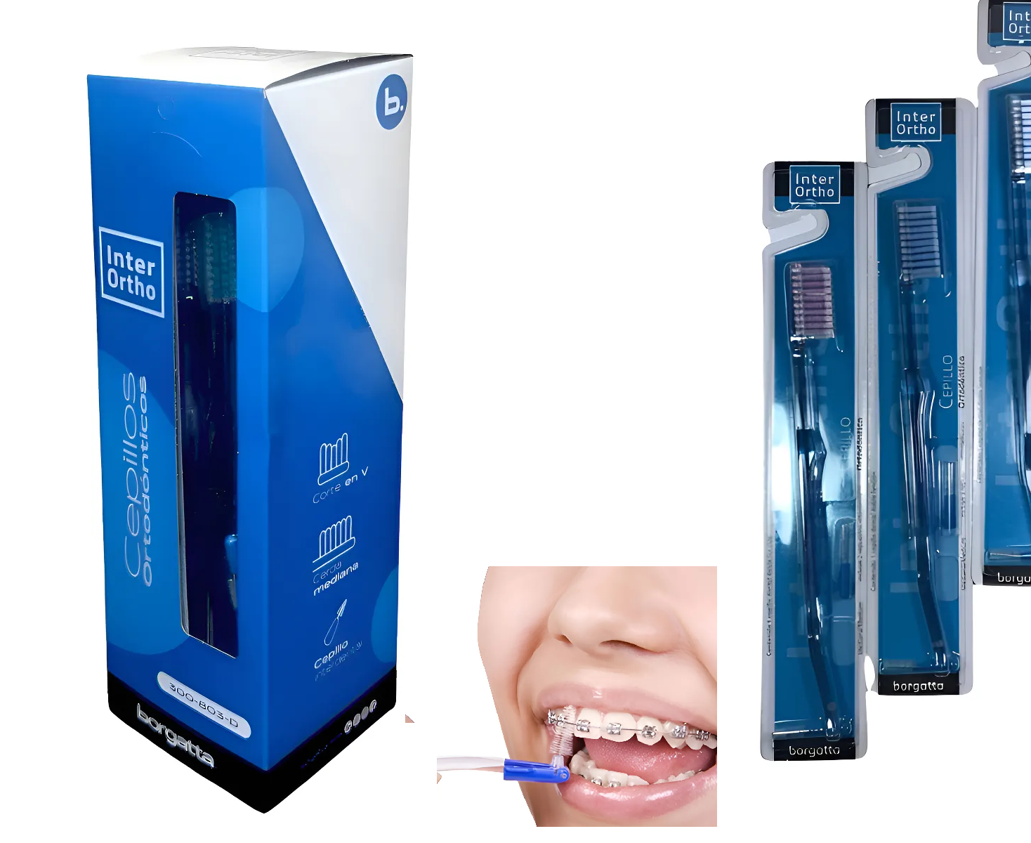 CAJA DE CEPILLOS INTER ORTHO ortodoncia C/12 Borgatta