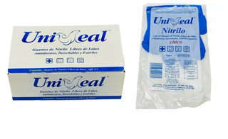75850003 - UniSeal - GUANTES - GUANTE DE NITRILO ESTERIL UniSeal 100pz | TiendaDDC.com