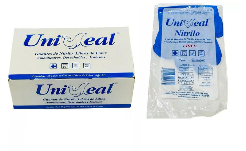 GUANTE DE NITRILO ESTERIL UniSeal 100pz