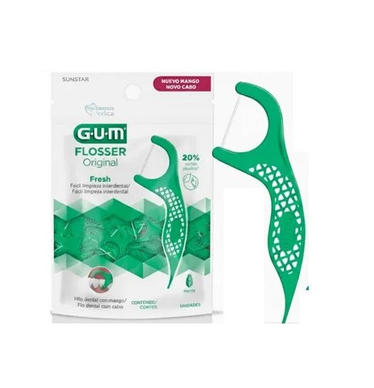 0070942306805 - GUM - Flosser Original Dental Gum Con Mango Sabor Menta 20 Piezas | TiendaDDC.com
