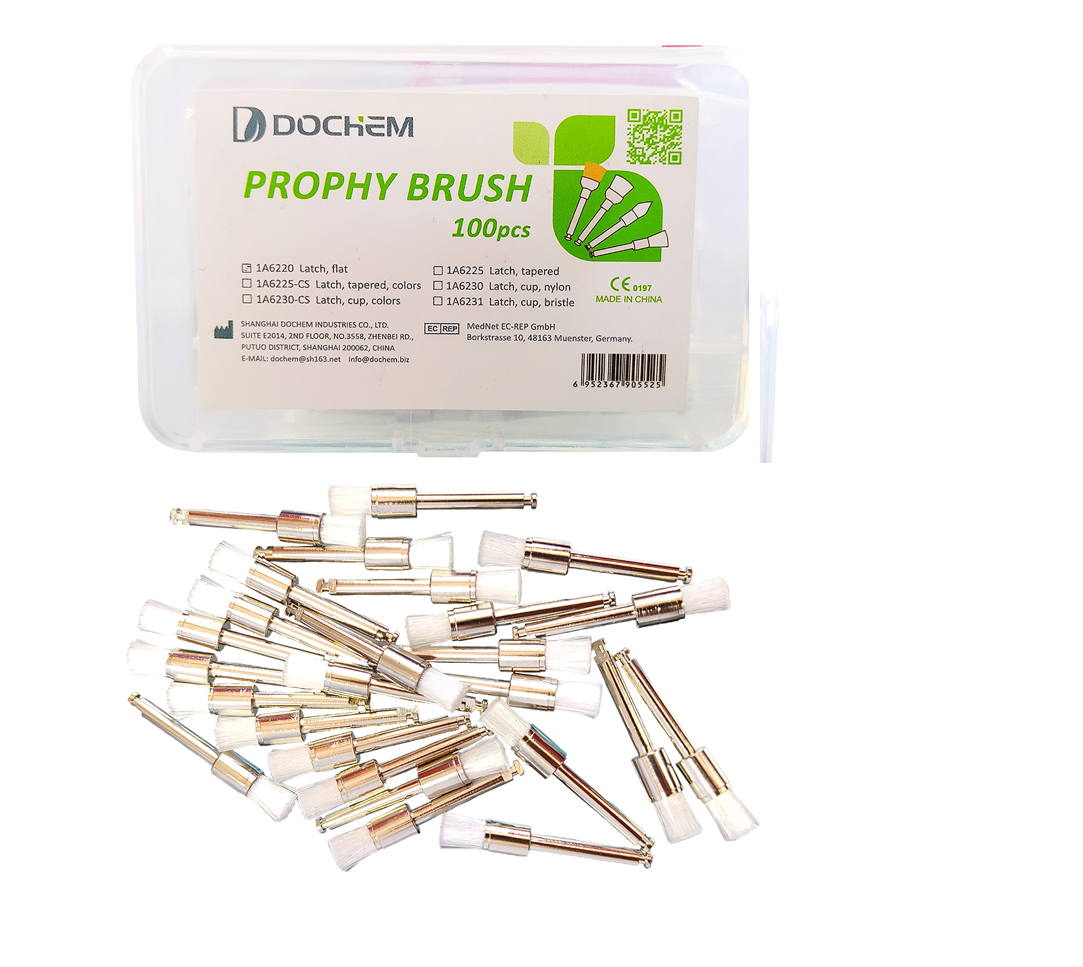 6952367905525 - ZEYCO - Cepillos Para Profilaxis Dental Dochem Prophy Brush 100pz blanco | TiendaDDC.com