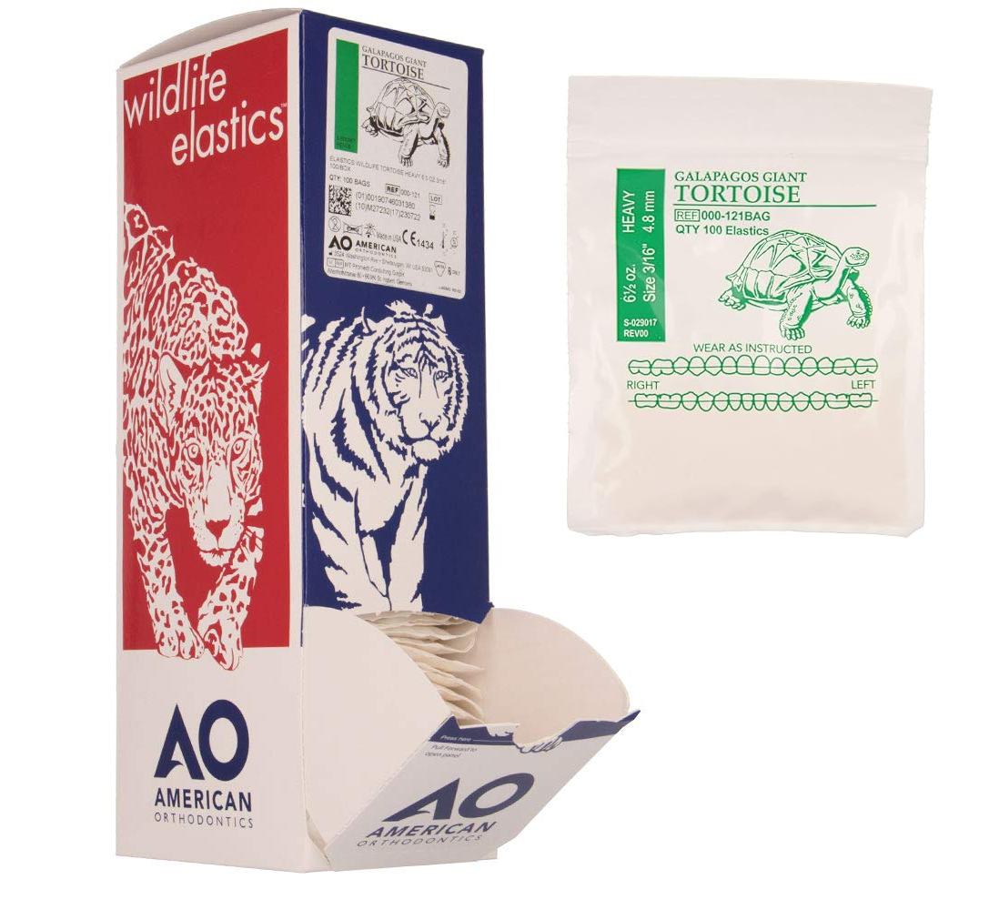 Tienda DDC - AMERICAN ORTHODONTICS - ORTO - Elásticos Intraorales American Orthodontics Tortuga 3/16 Heavy Caja 50 Pzas | TiendaDDC.com