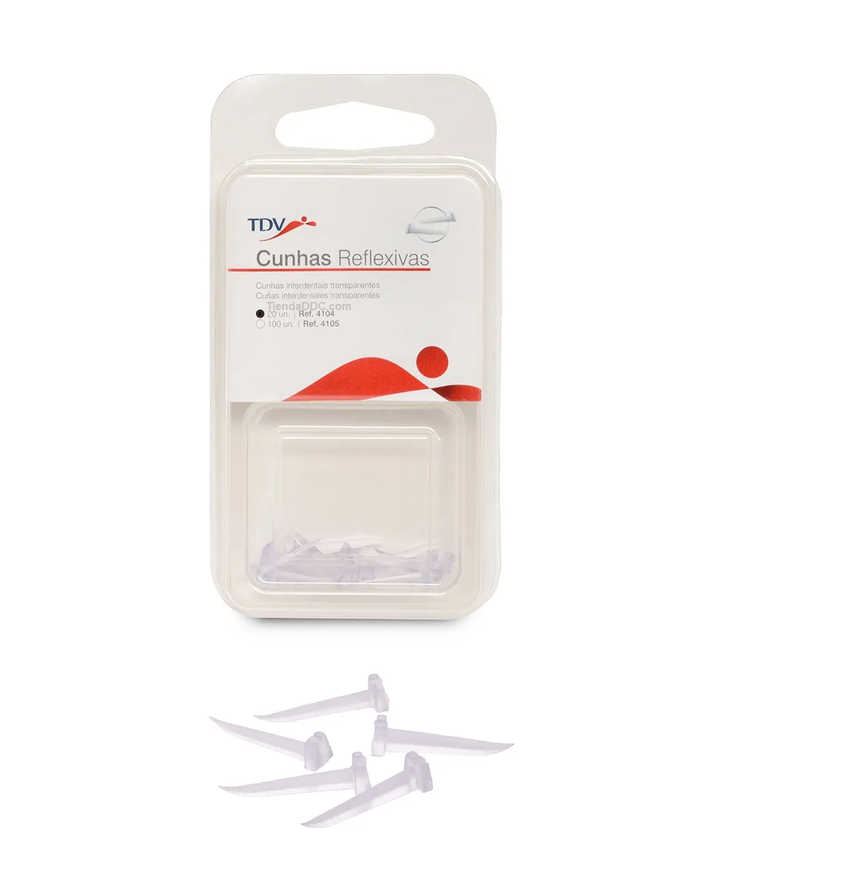 7897990341045 - TDV - RESTA - CUÑAS REFLEXIVAS C/20 PZAS. Transparente | TiendaDDC.com