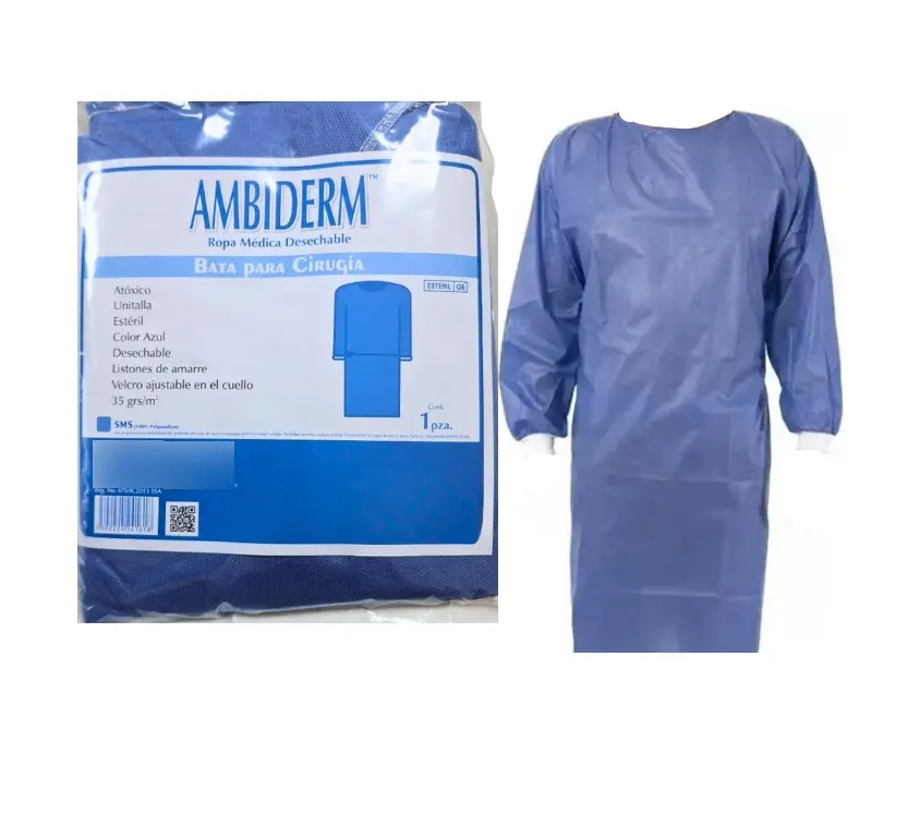 7502224241618 - AMBIDERM - Bata Para Cirugía Quirúrgica Ambiderm Unitalla Estéril 35gr | TiendaDDC.com